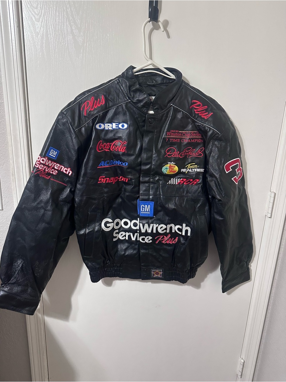 Vintage Dale Earnhardt #3 Goodwrench Service Plus NASCAR Leather Jacket - Size S